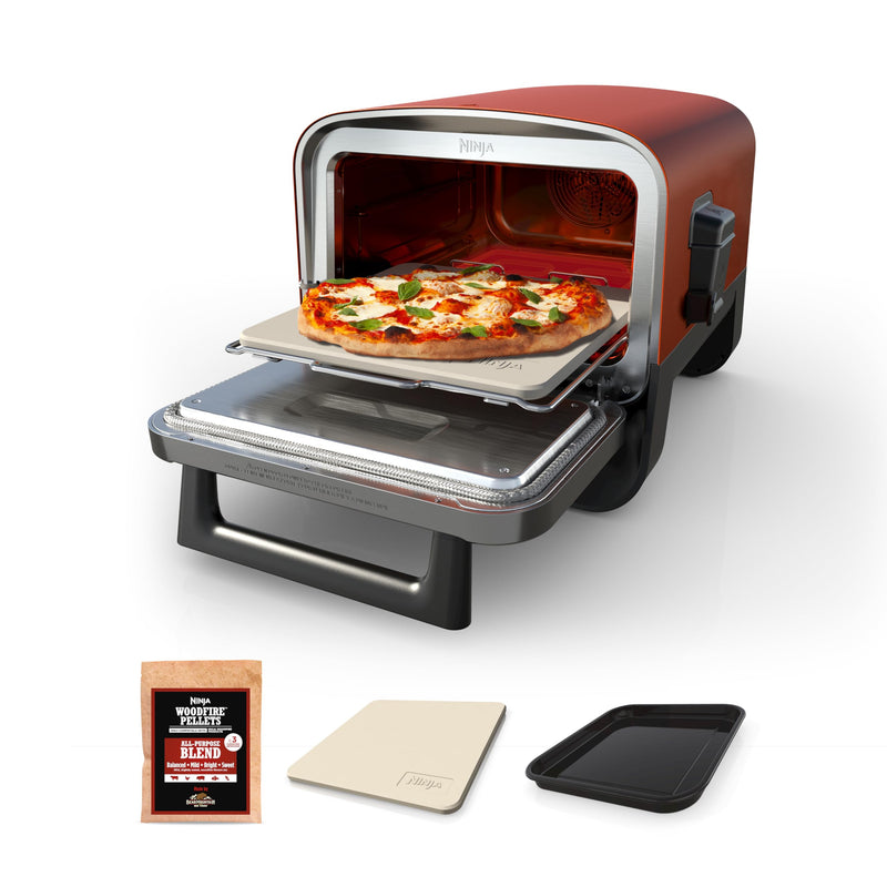Ninja Woodfire 8-in-1 Electric Outdoor Pizza Oven & BBQ Smoker with Wood-Fired Flavor, 700°F Max Heat
